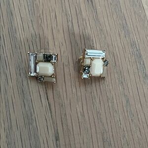 Kate Spade Gold and Cream Square Earrings
